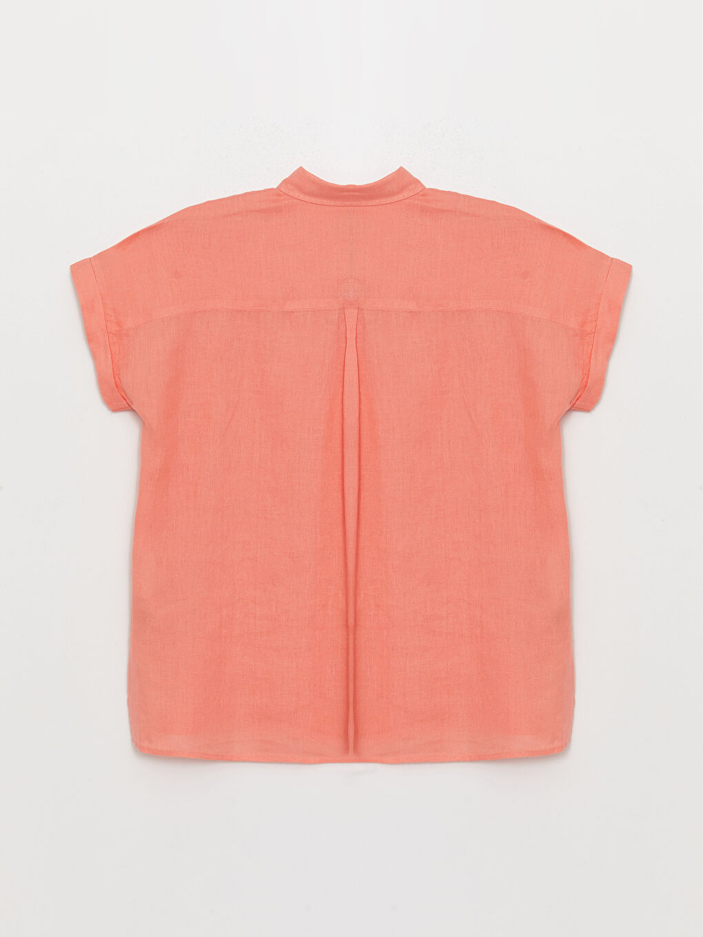 قميص بوبلين أوفراسايز سادة كم قصير للسيدات-6