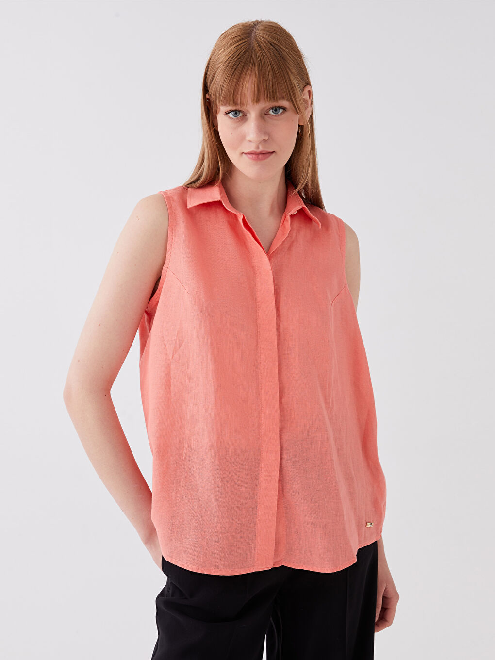 قميص نساء بسيط بوبلين-1