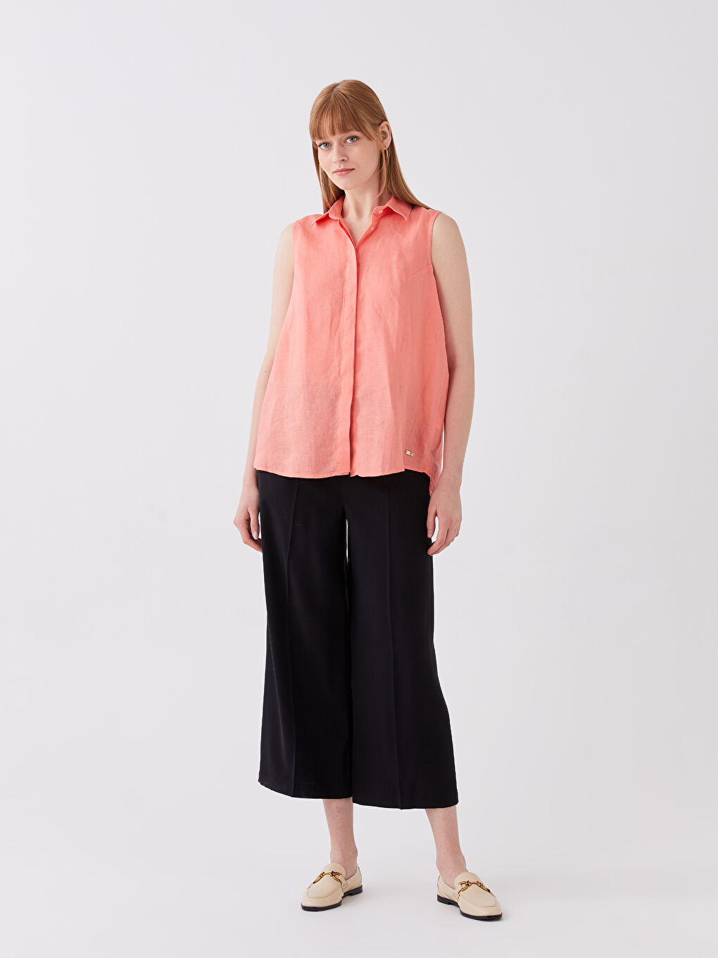 قميص نساء بسيط بوبلين-2