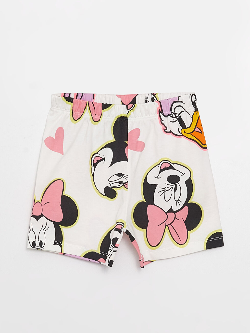 Polo Neck Short Sleeve Minnie Mouse Printed Baby Girl Pajama Set-2