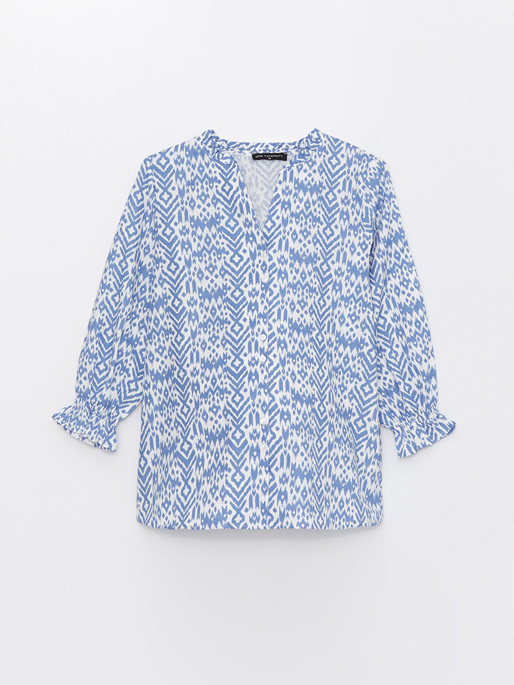 LCWAIKIKI Maternity Blouse de maternité à manches longues à motifs avec encolure Henley -S3FN47Z8-LQQ