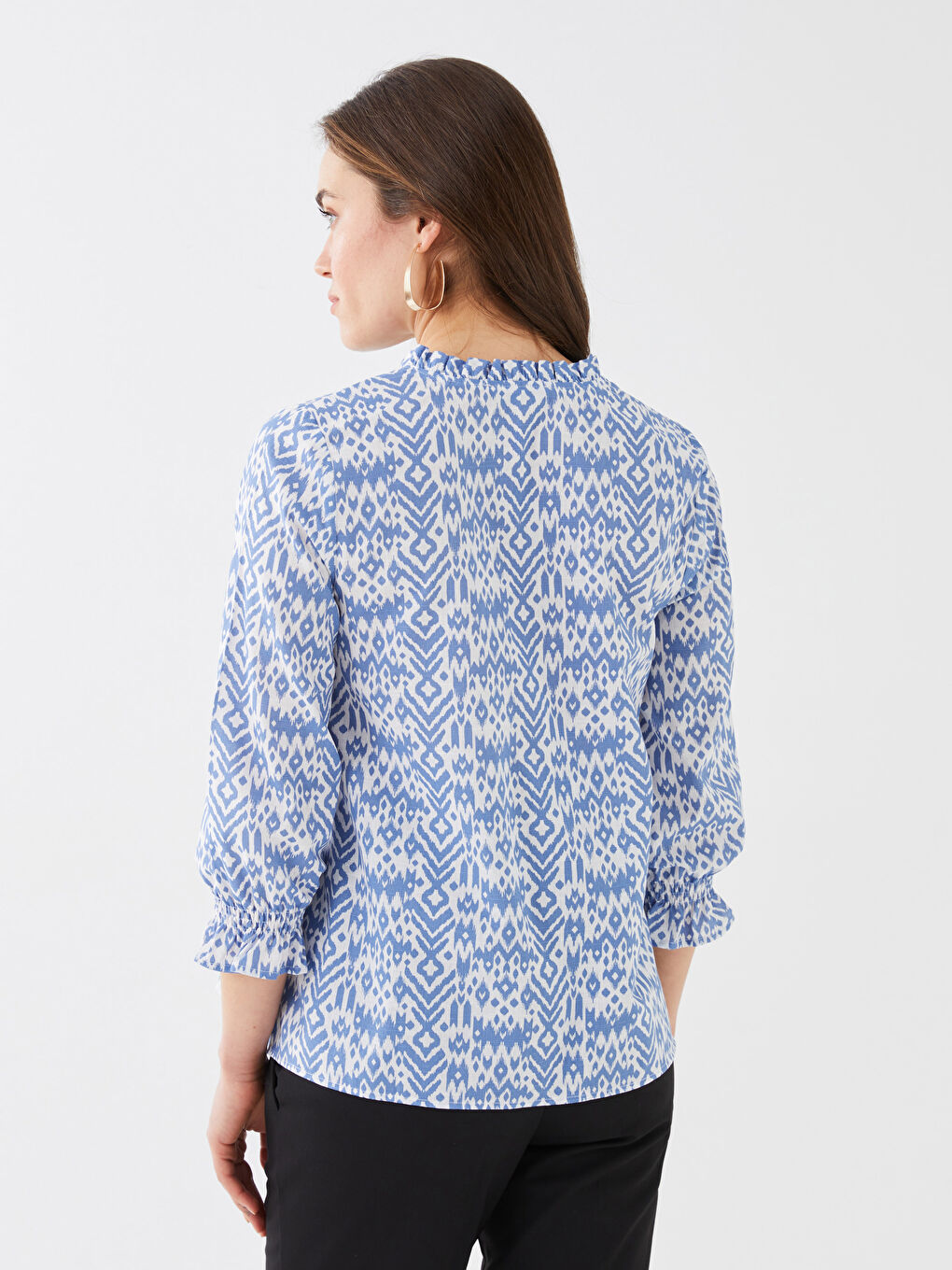 LCWAIKIKI Maternity Blouse de maternité à manches longues à motifs avec encolure Henley -S3FN47Z8-LQQ