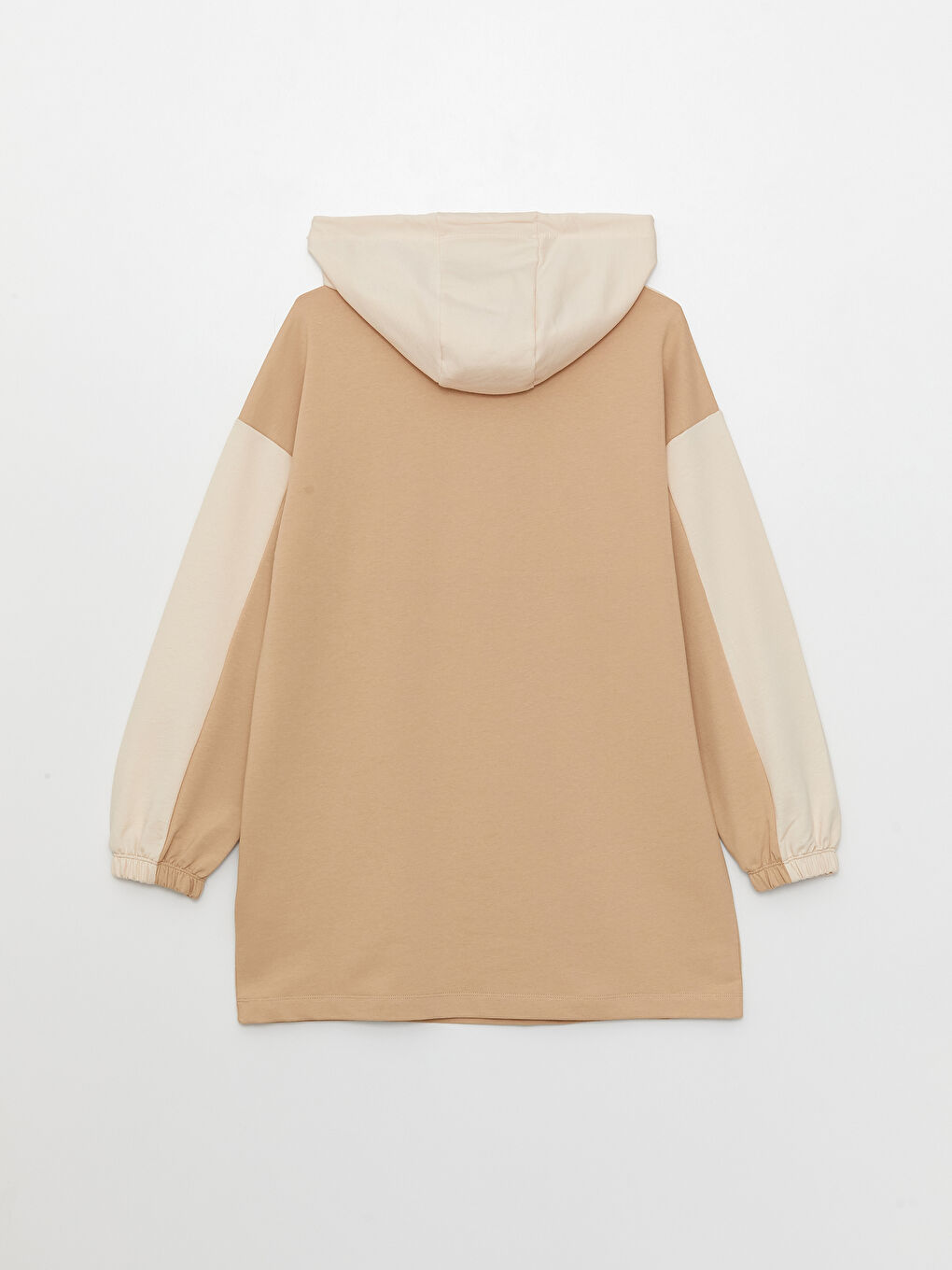 LCW Modest Hooded Color Block Long Sleeve Women's Sweatshirt Tunic -S3FN49Z8-V1P