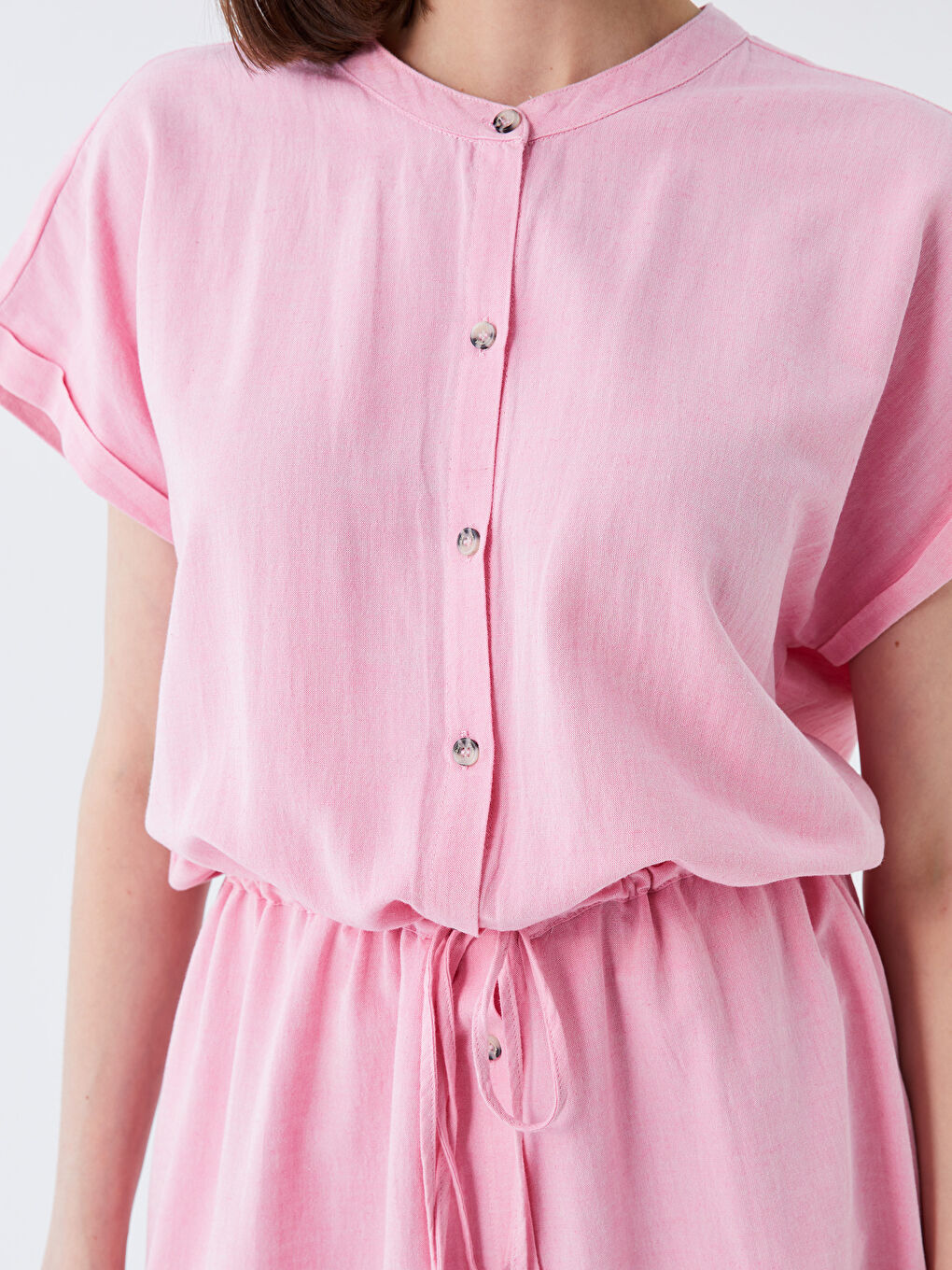 Crew Neck Plain Short Sleeve Women's Dress -S3FN67Z8-V0U