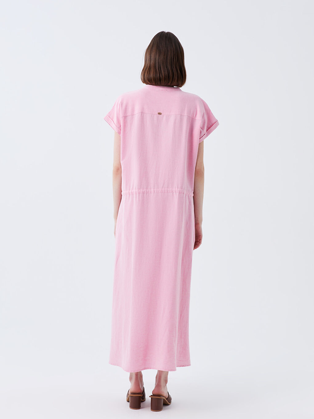 Crew Neck Plain Short Sleeve Women's Dress -S3FN67Z8-V0U