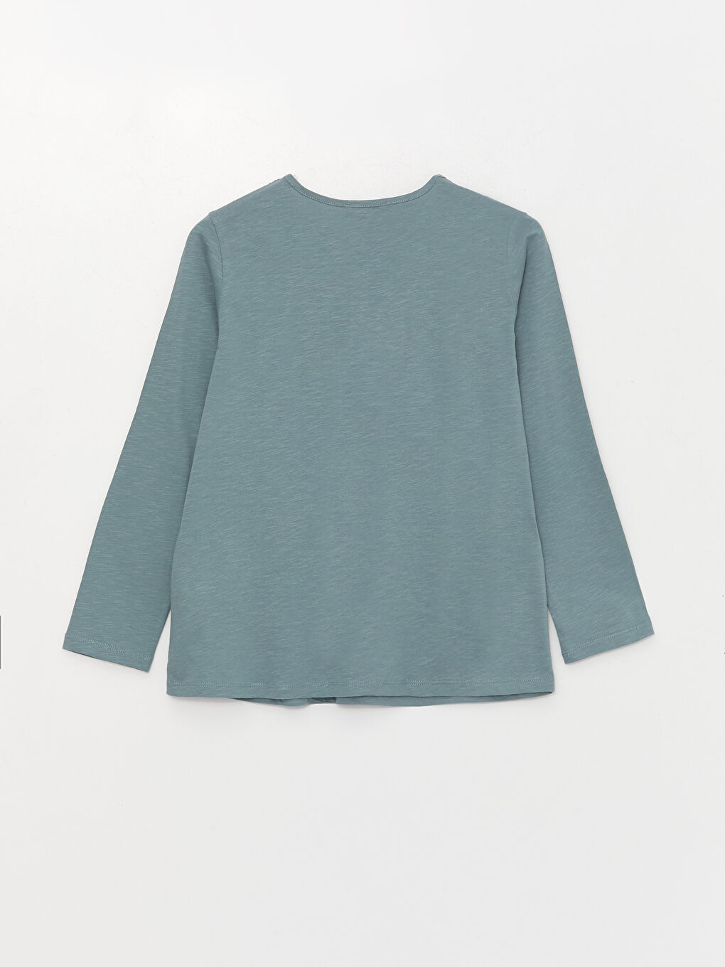 Mavi Bağlamalı Yaka Nakışlı Uzun Kollu Kadın Bluz-6