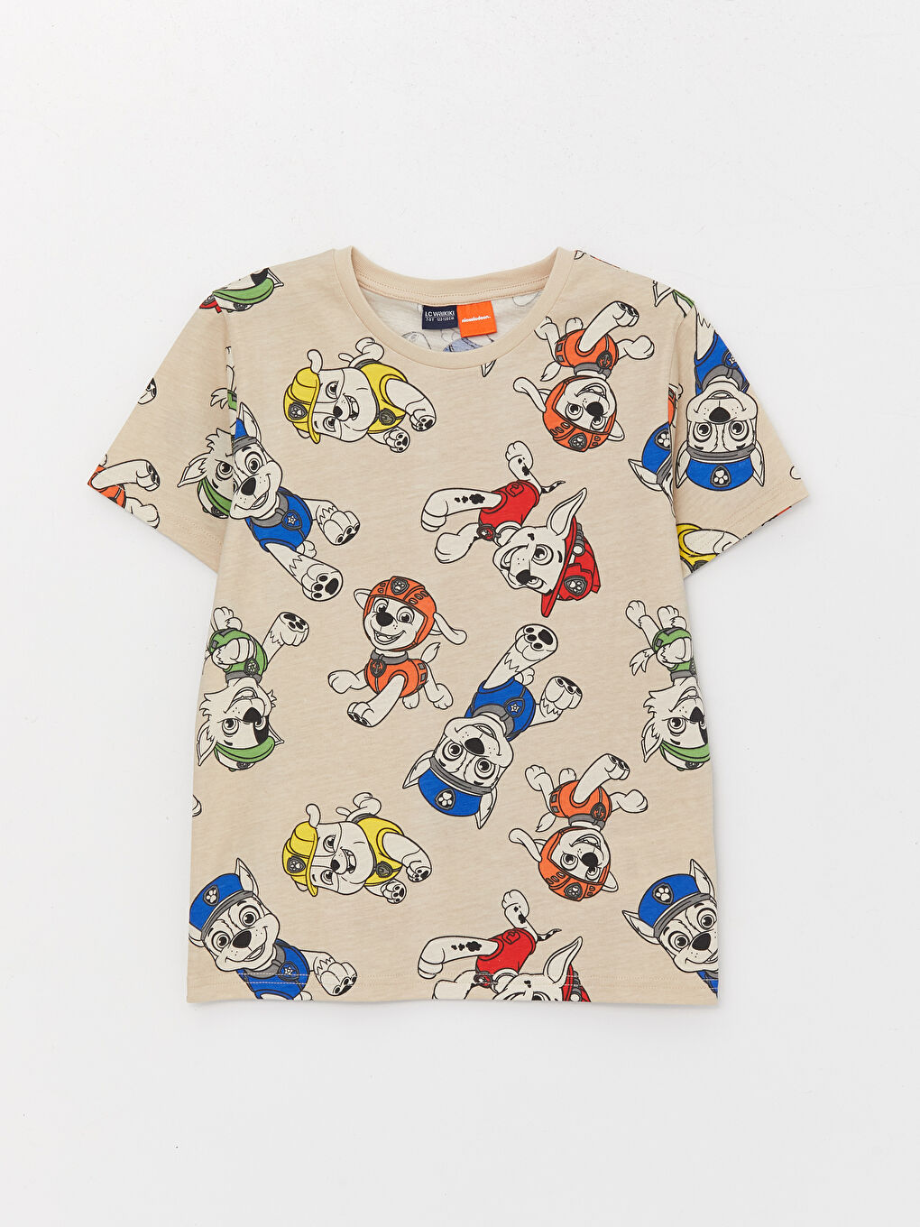 LCW Kids Crew Neck Paw Patrol Printed Short Sleeve Boy T-Shirt -S3FO09Z4-LQB