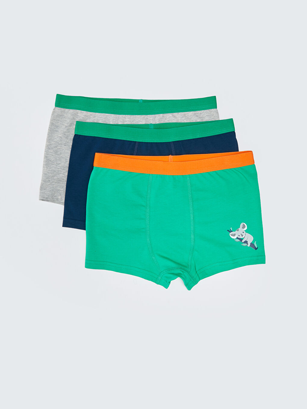 Yeşil Baskılı Pamuklu Erkek Çocuk Boxer 3'lü