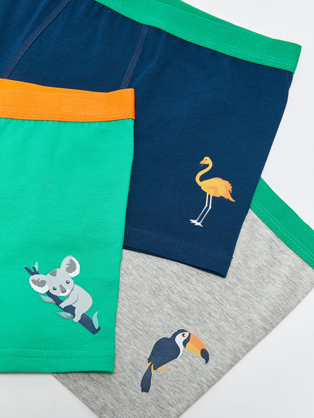 Yeşil Baskılı Pamuklu Erkek Çocuk Boxer 3'lü-3