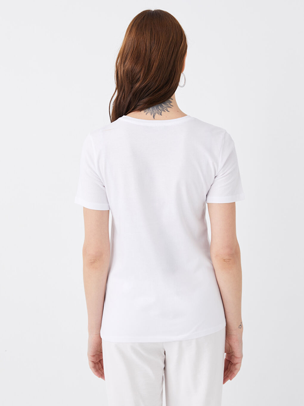 Crew Neck Printed Short Sleeve Maternity T-shirt -S3FO22Z8-E5X