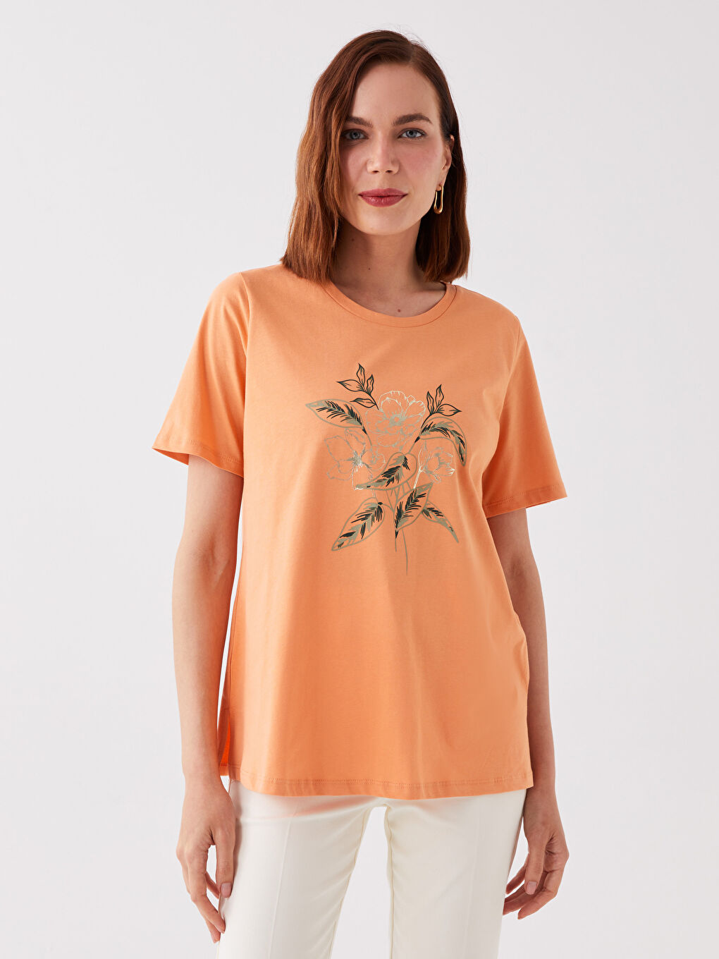 Crew Neck Printed Short Sleeve Women's T-Shirt
