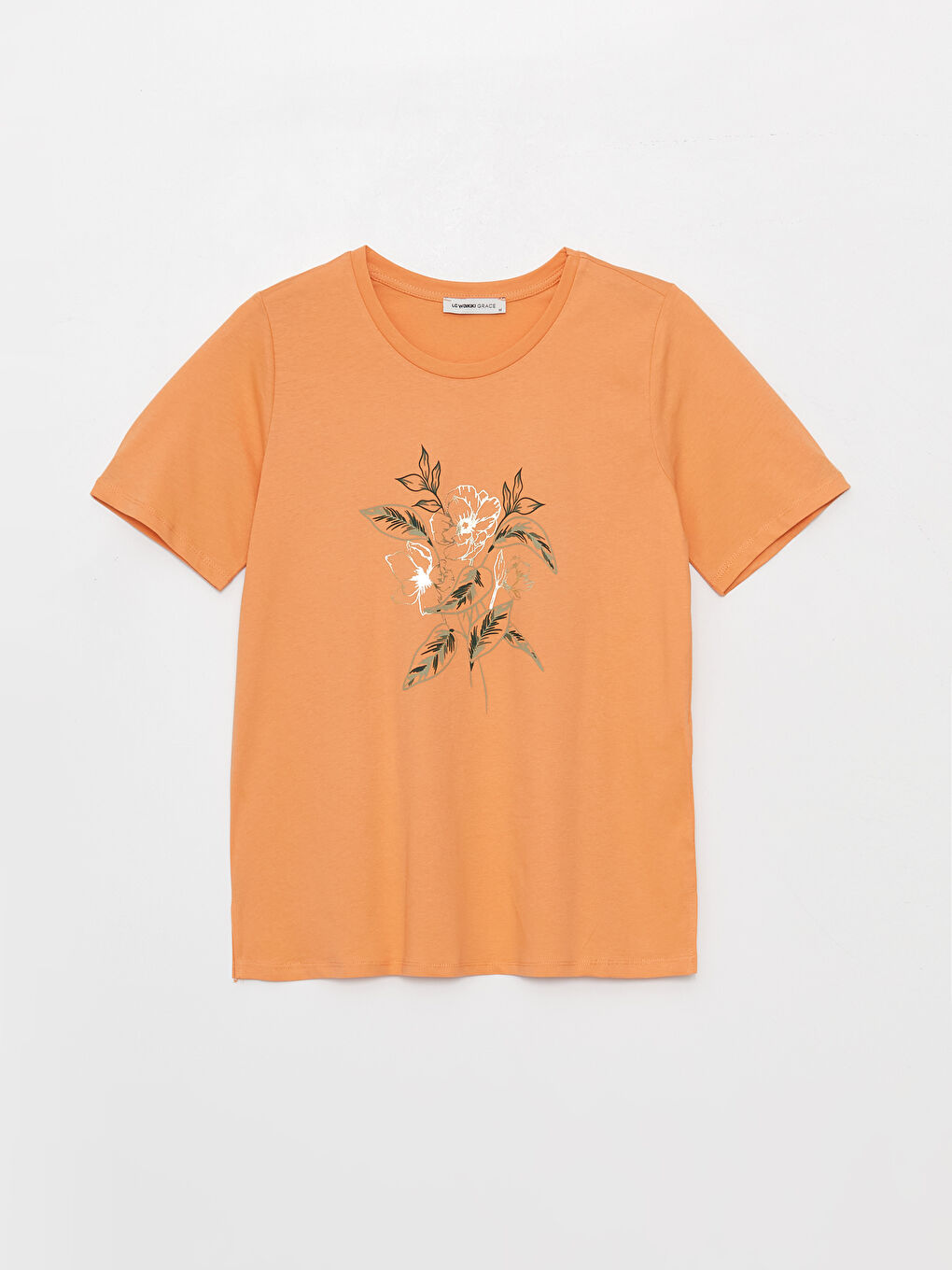 Crew Neck Printed Short Sleeve Women's T-Shirt-5