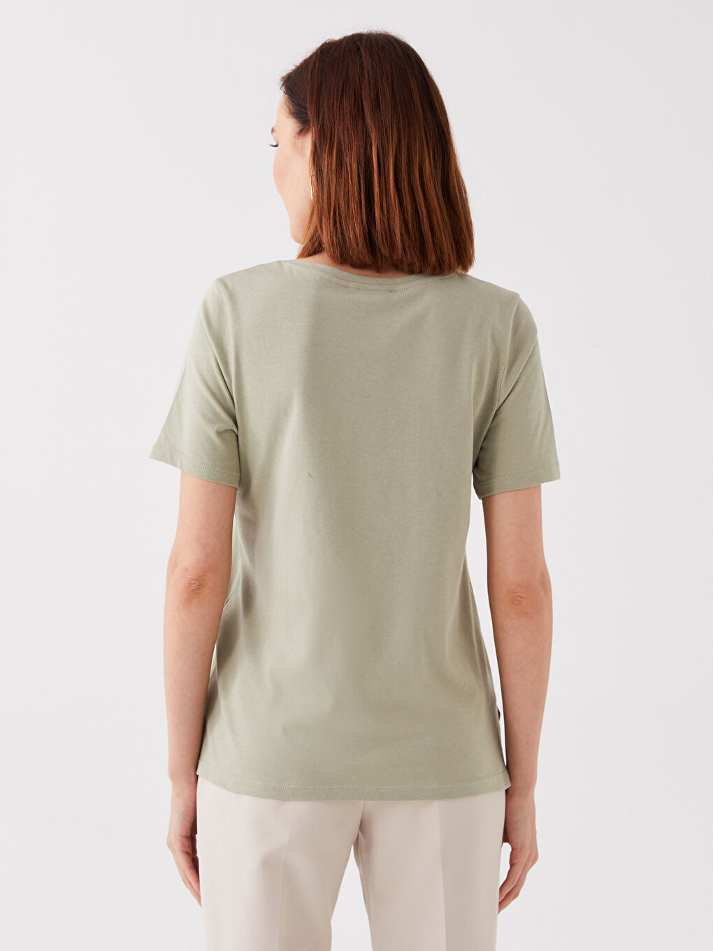 Crew Neck Printed Short Sleeve Women's T-Shirt-4