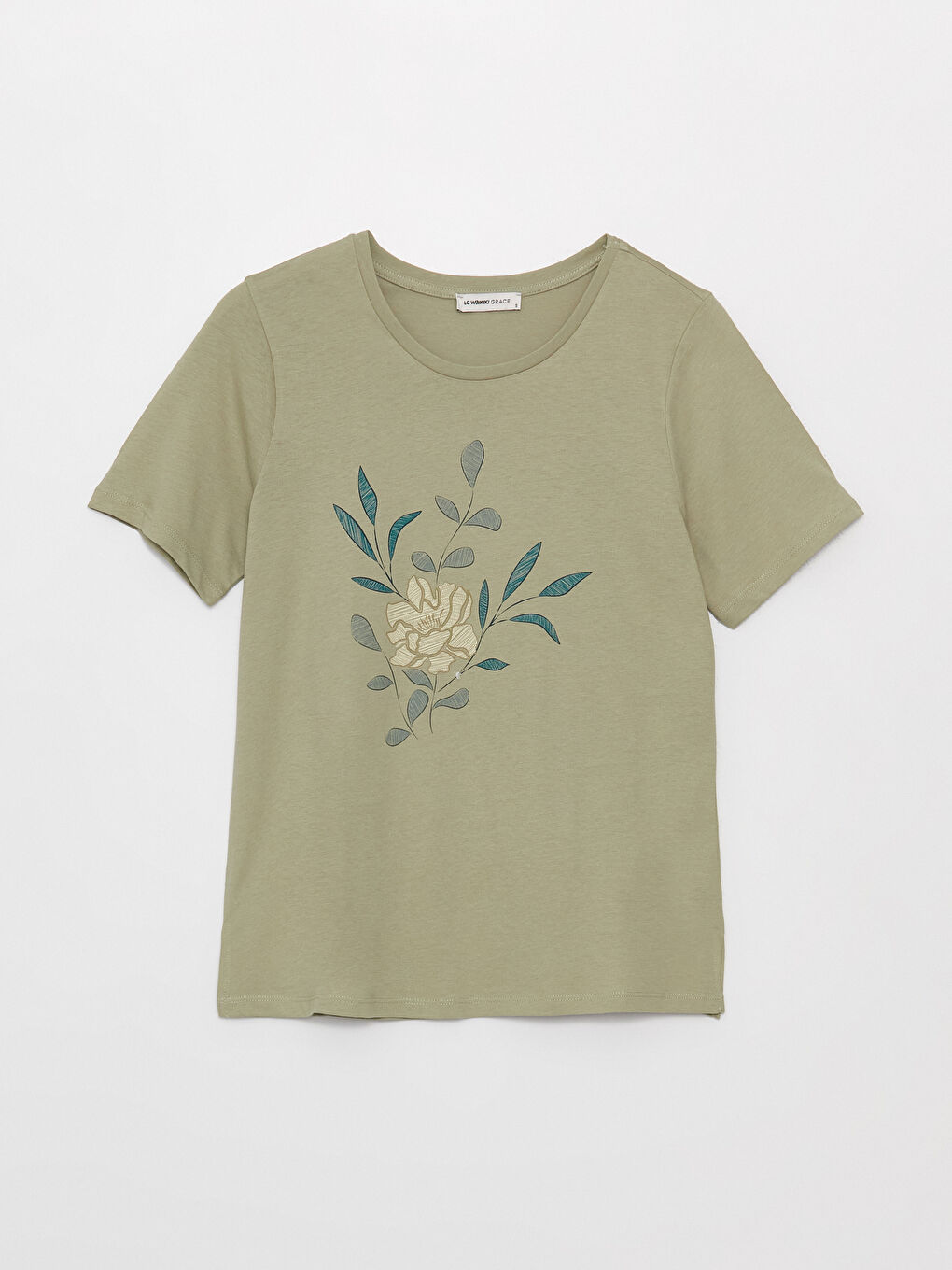 Crew Neck Printed Short Sleeve Women's T-Shirt-5