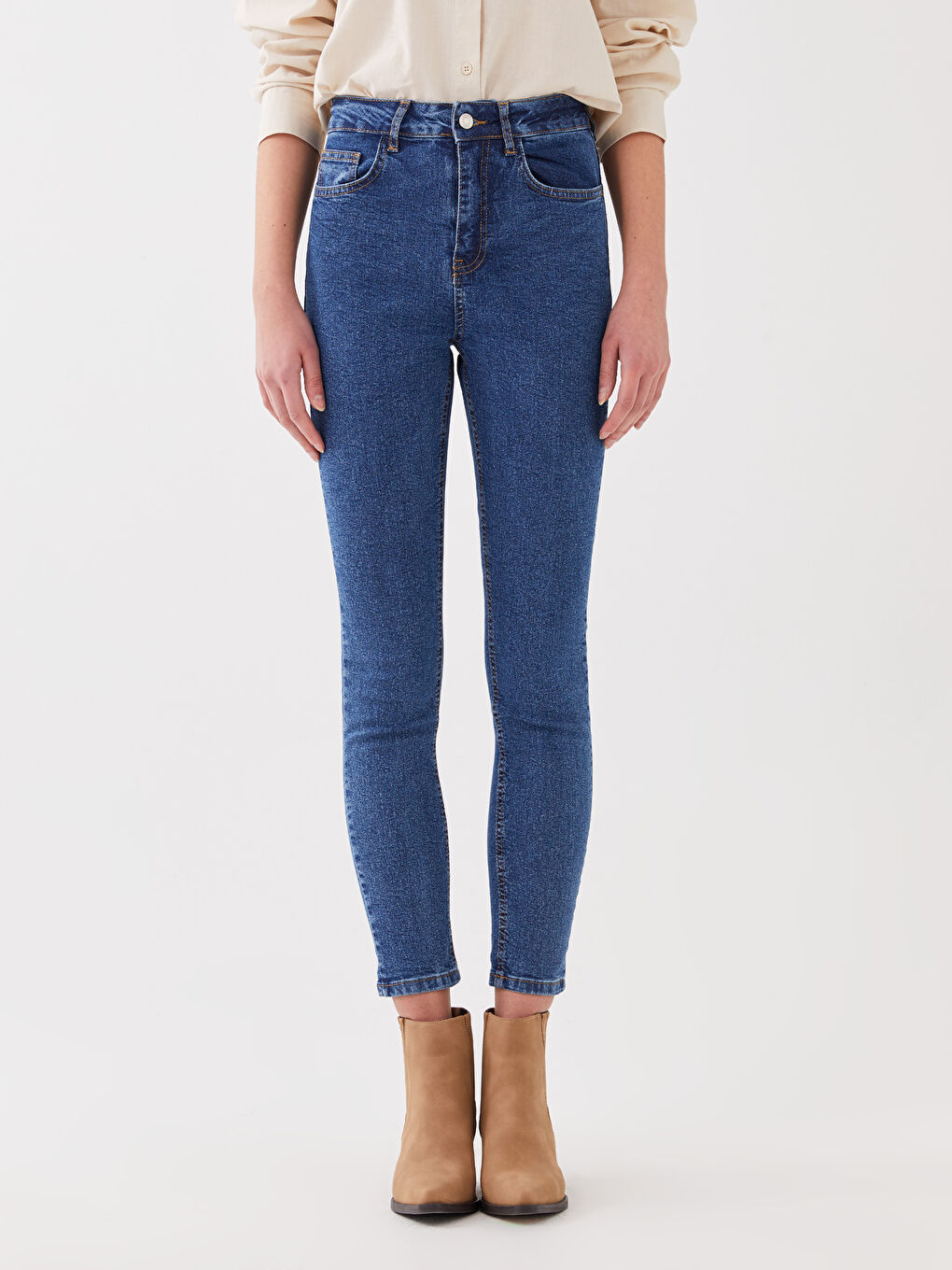 Jean moulant Mercure taille haute pour Femmes-2