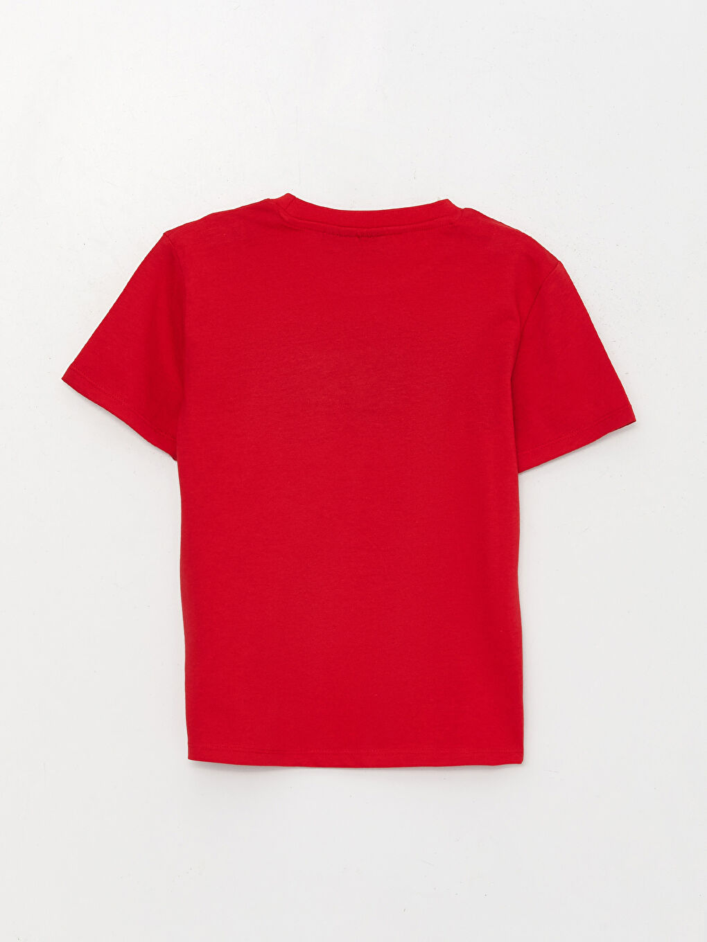 Kırmızı Bisiklet Yaka Arabalar Baskılı Kısa Kollu Erkek Çocuk Tişört-1