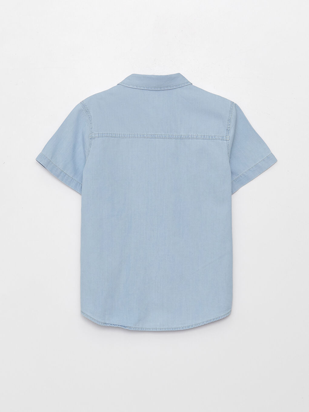 LCW Kids Indigo Basic Kısa Kollu Erkek Çocuk Jean Gömlek - 4