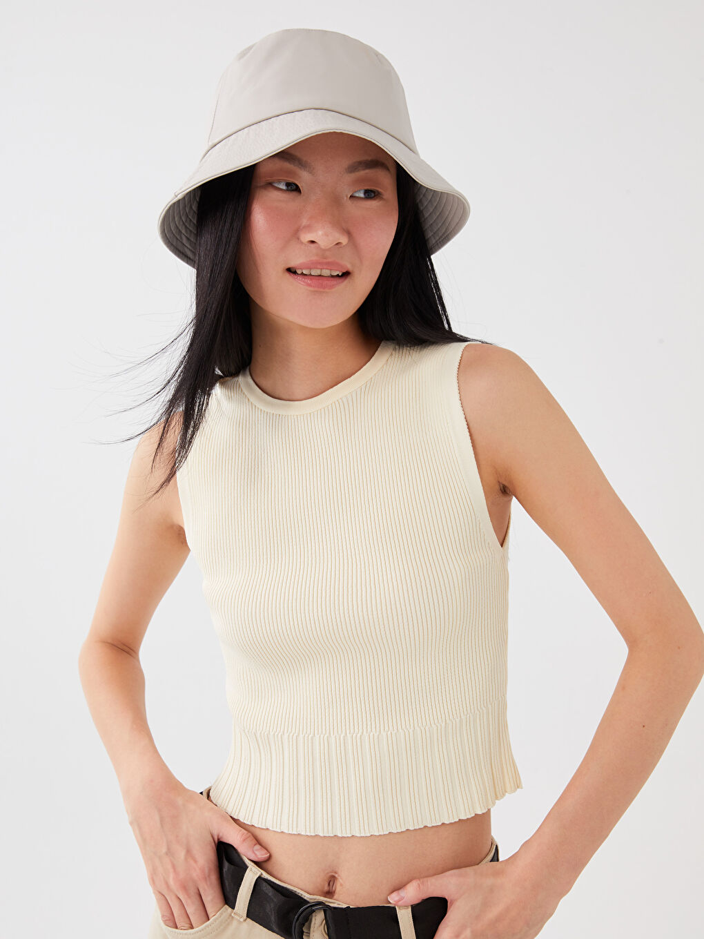 Women's Crew Neck Plain Crop -S3FO84Z8-SZQ