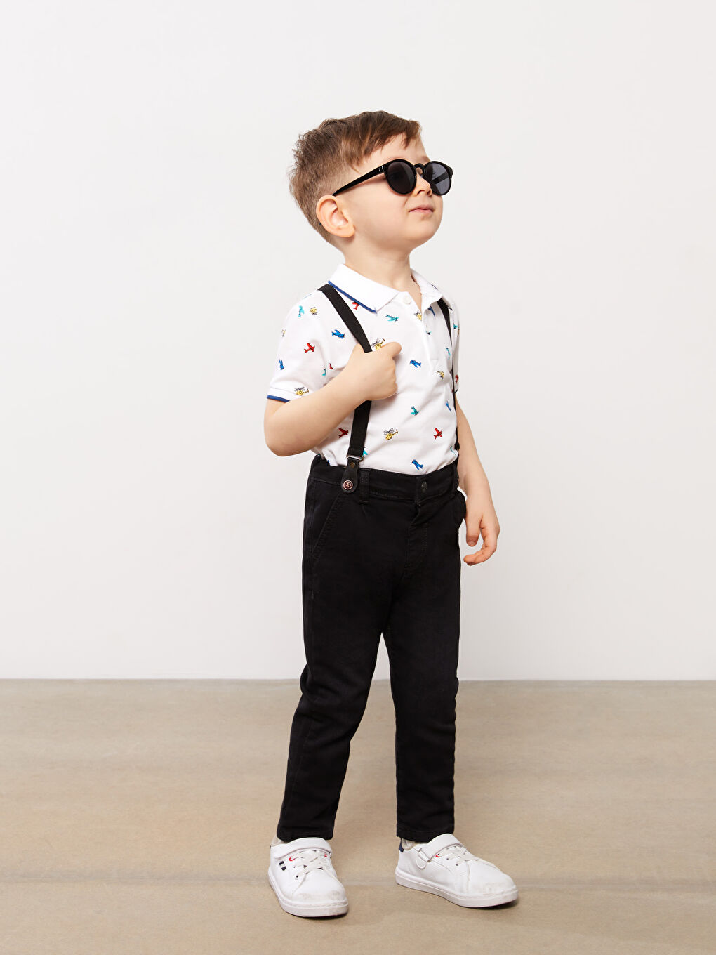 LCW baby طقم من قطعتين بنطال جينز وحمالات بخصر مطاطي -S3FO94Z1-326