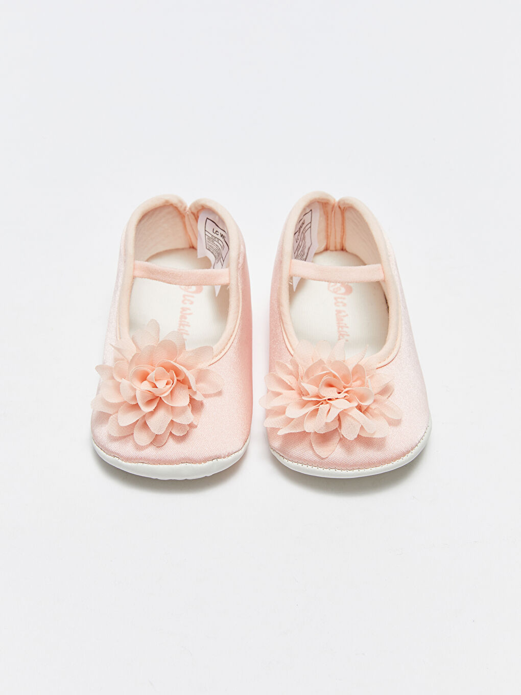 Ekru Lastikli Kız Bebek Yürüme Öncesi Ayakkabısı ve Bere-2