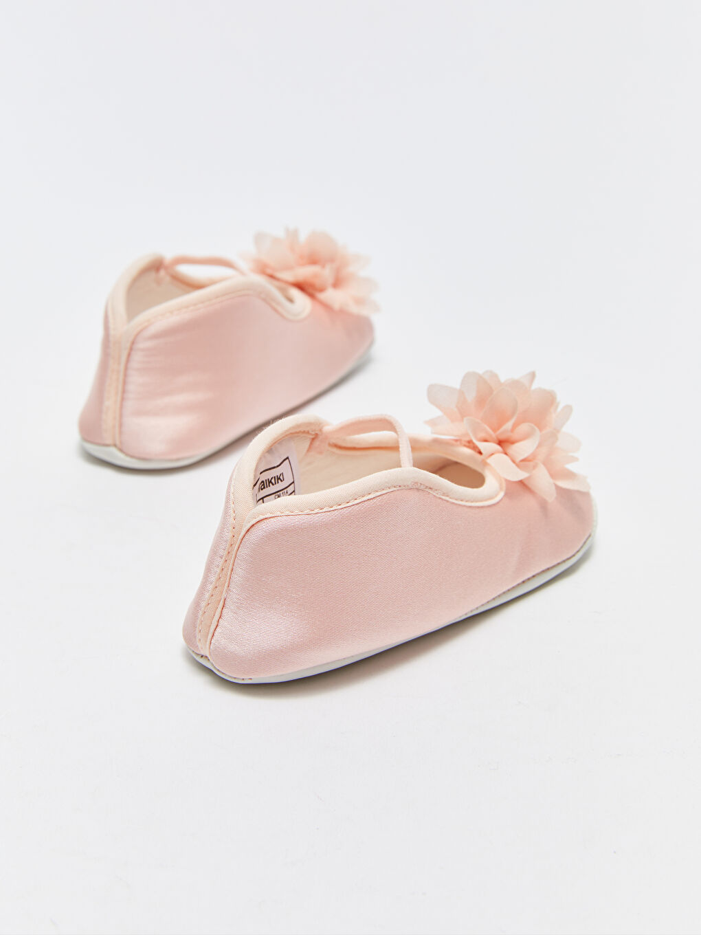 Ekru Lastikli Kız Bebek Yürüme Öncesi Ayakkabısı ve Bere-4