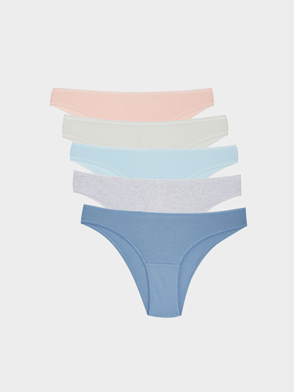 Mavi Düz Brazilian Külot 5'li Paket