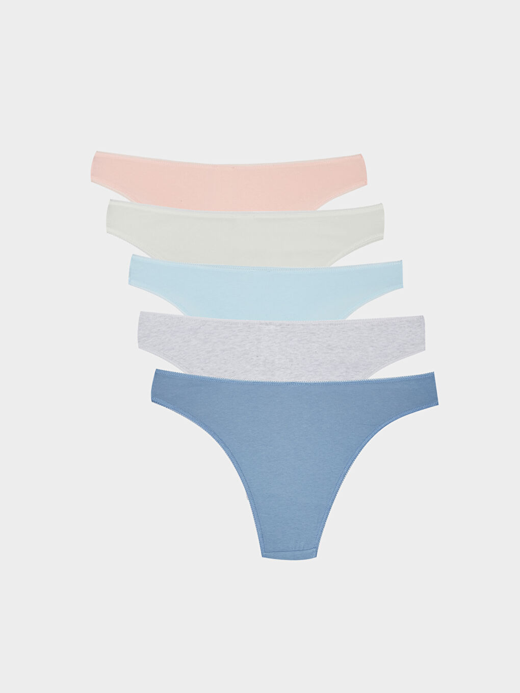 Mavi Düz Brazilian Külot 5'li Paket-1