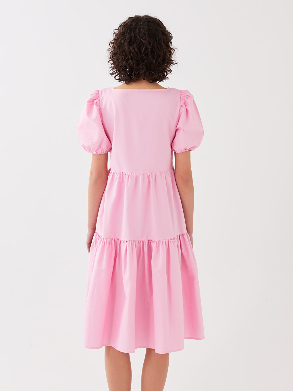 Square Neck Regular Balloon Sleeve Women's Dress -S3FP24Z8-QY8