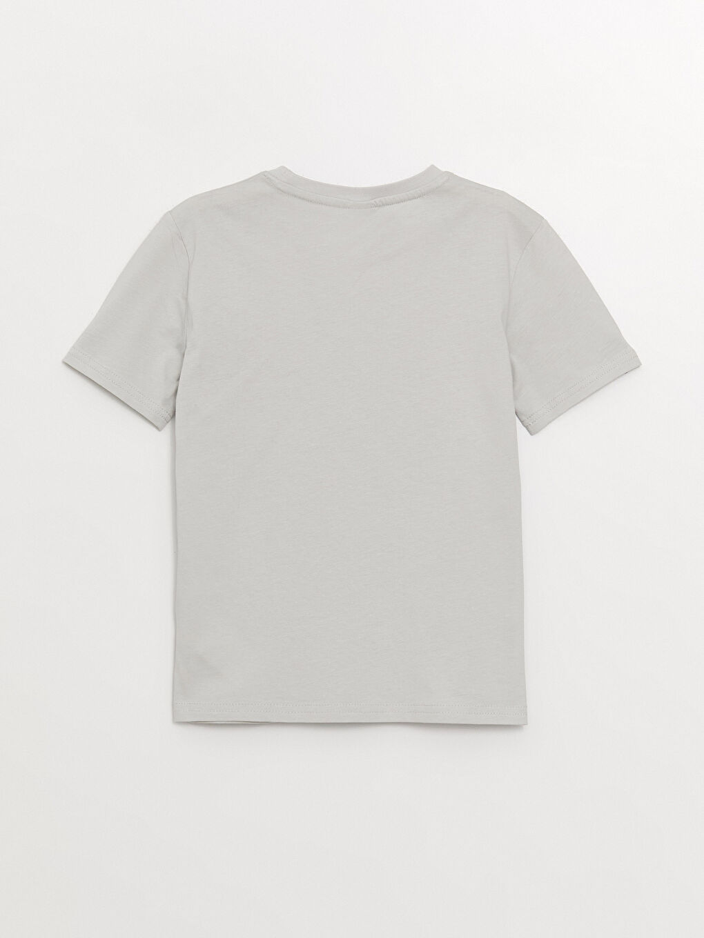 Gri Bisiklet Yaka Baskılı Kısa Kollu Erkek Çocuk Tişört-4