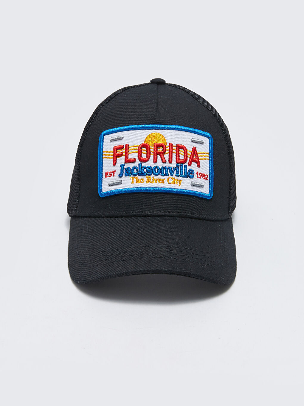 Siyah Nakışlı Erkek Kep Şapka-3