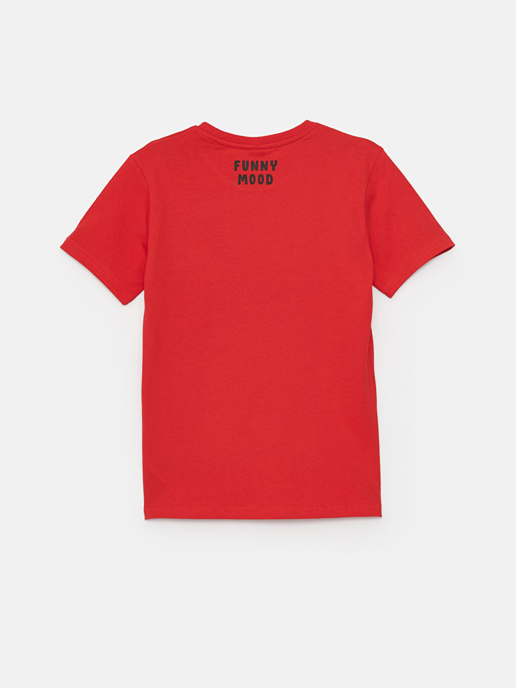 Kırmızı Bisiklet Yaka Baskılı Kısa Kollu Erkek Çocuk Tişört-1