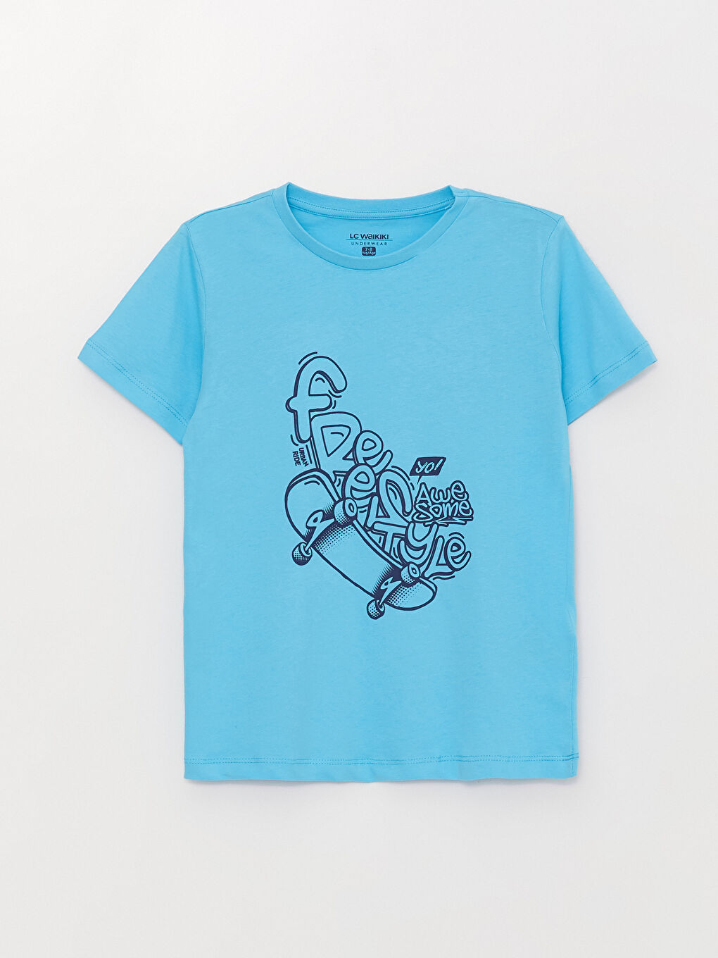 Mavi Bisiklet Yaka Baskılı Kısa Kollu Erkek Çocuk Şortlu Pijama Takımı-1