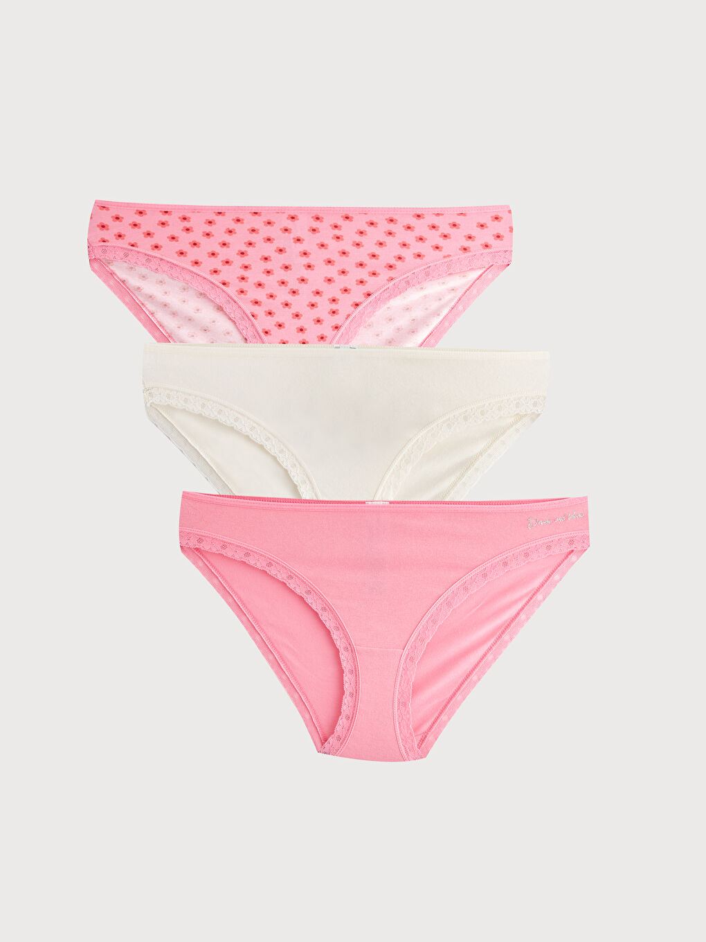 LCW Young Pembe Desenli Bikini Külot 3'lü Paket