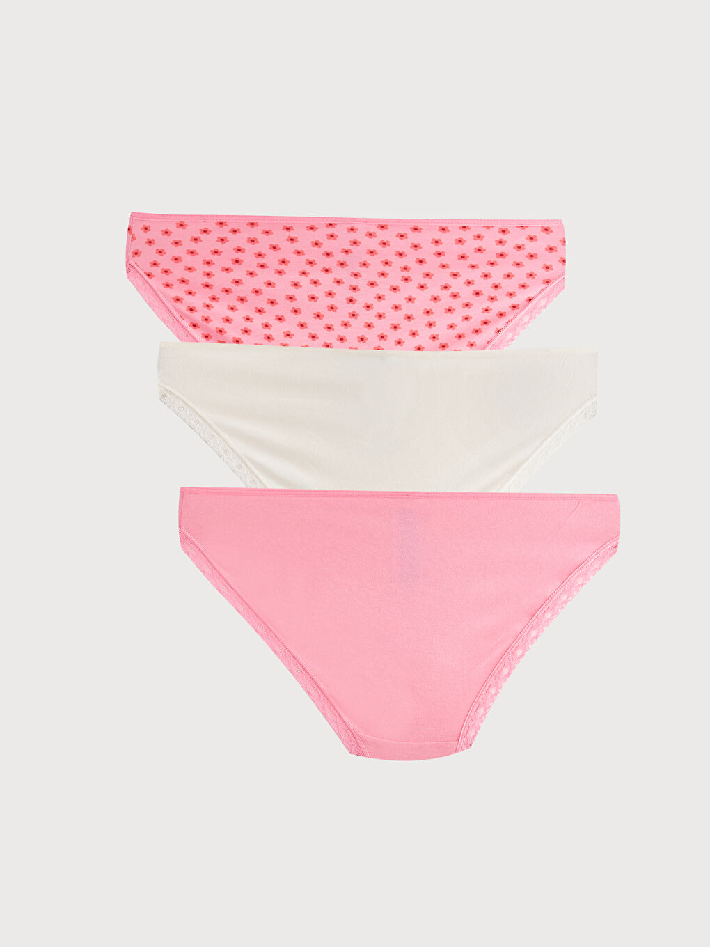 LCW Young Pembe Desenli Bikini Külot 3'lü Paket - 1