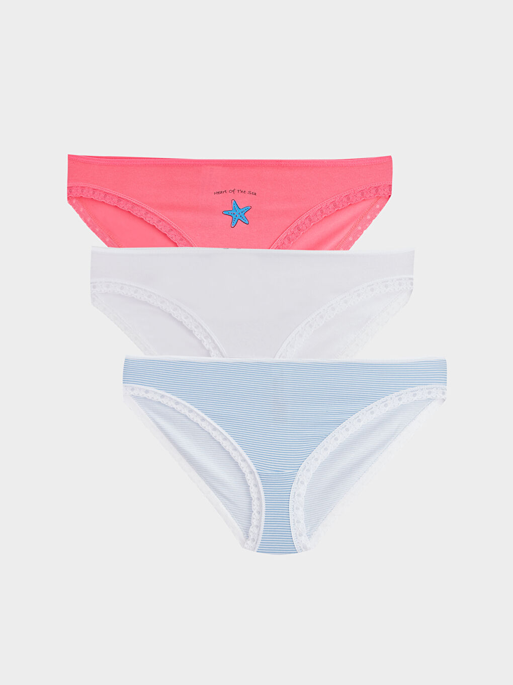 LCW Young Orta Pembe Desenli Bikini Külot 3'lü Paket