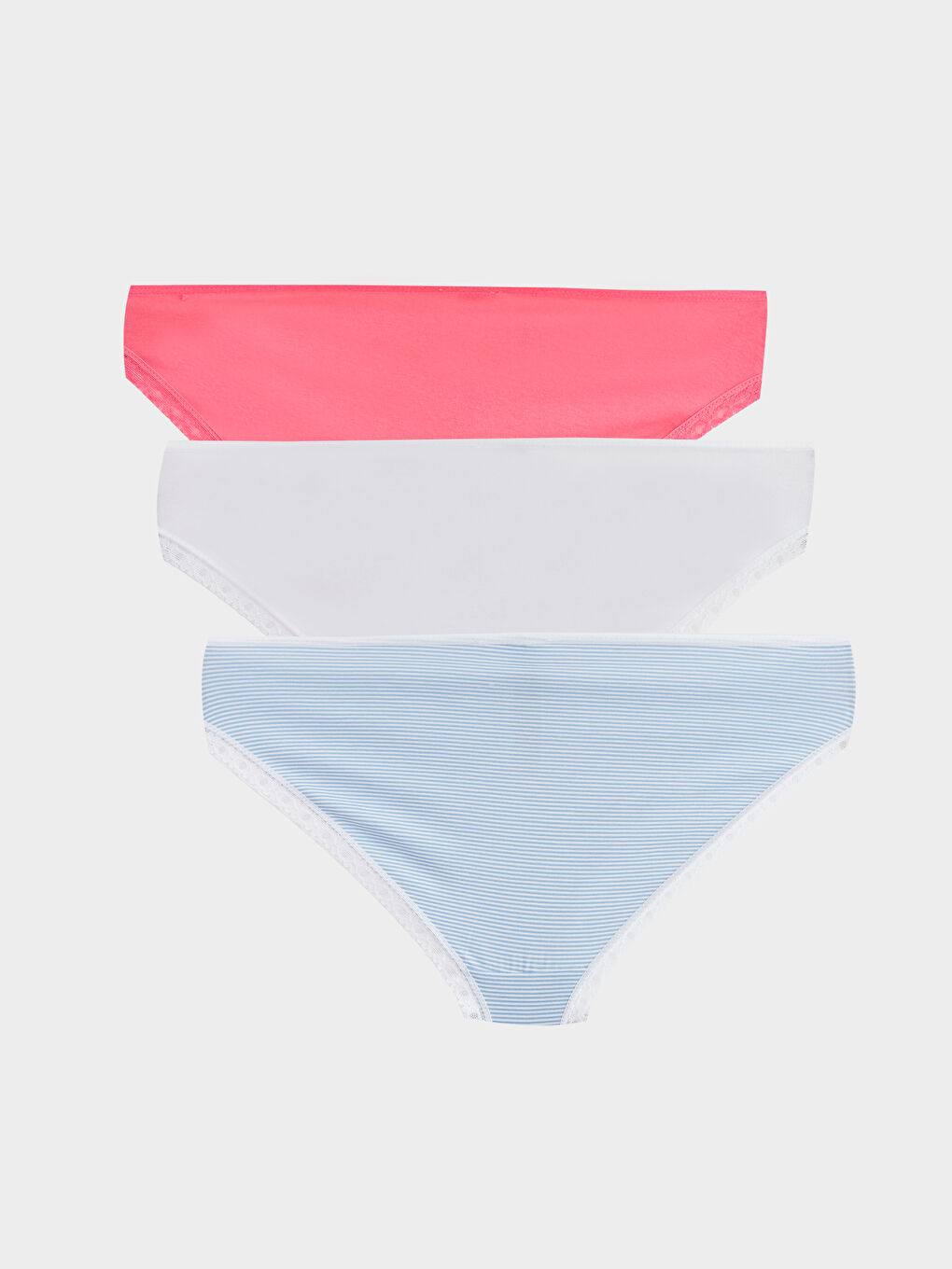 LCW Young Orta Pembe Desenli Bikini Külot 3'lü Paket - 1