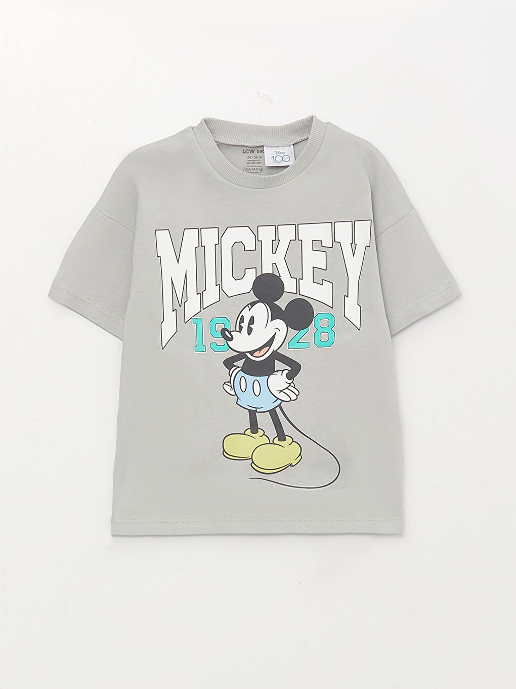 Crew Neck Short Sleeve Mickey Mouse Printed Baby Boys' T-Shirt-2