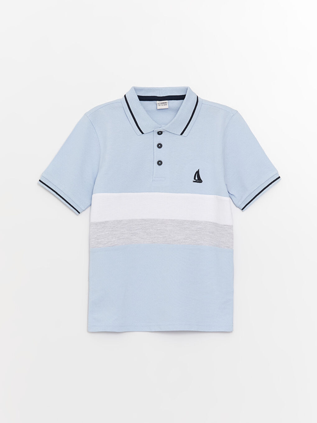 Ұлдарға арналған поло жағалы түрлі-түсті қысқа жең футболка