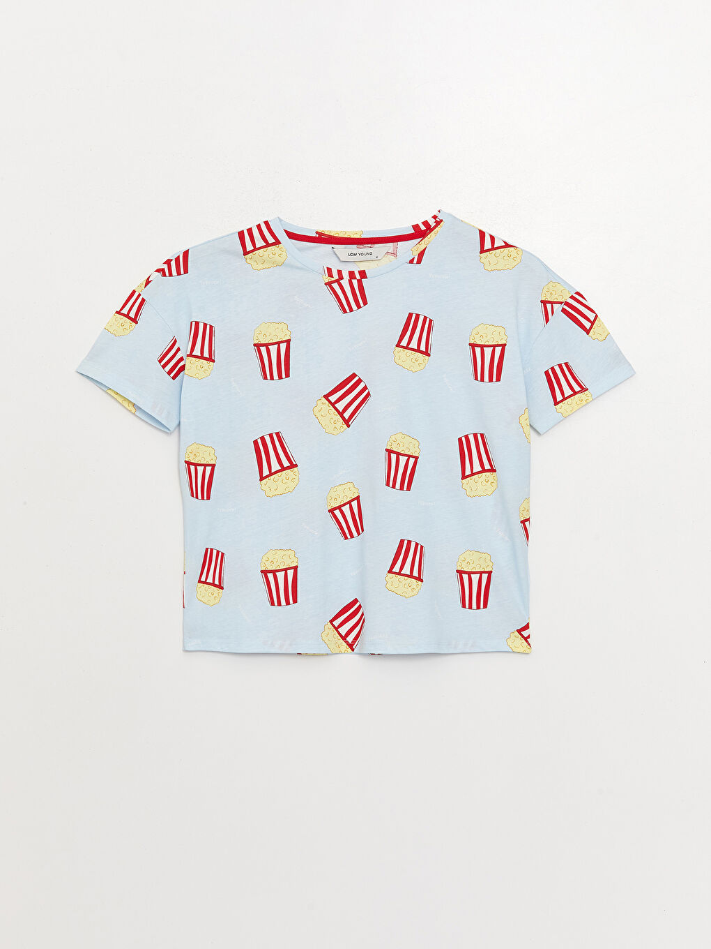 Set de pijamale scurte pentru femei cu guler rotund, mânecă scurtă și model-6