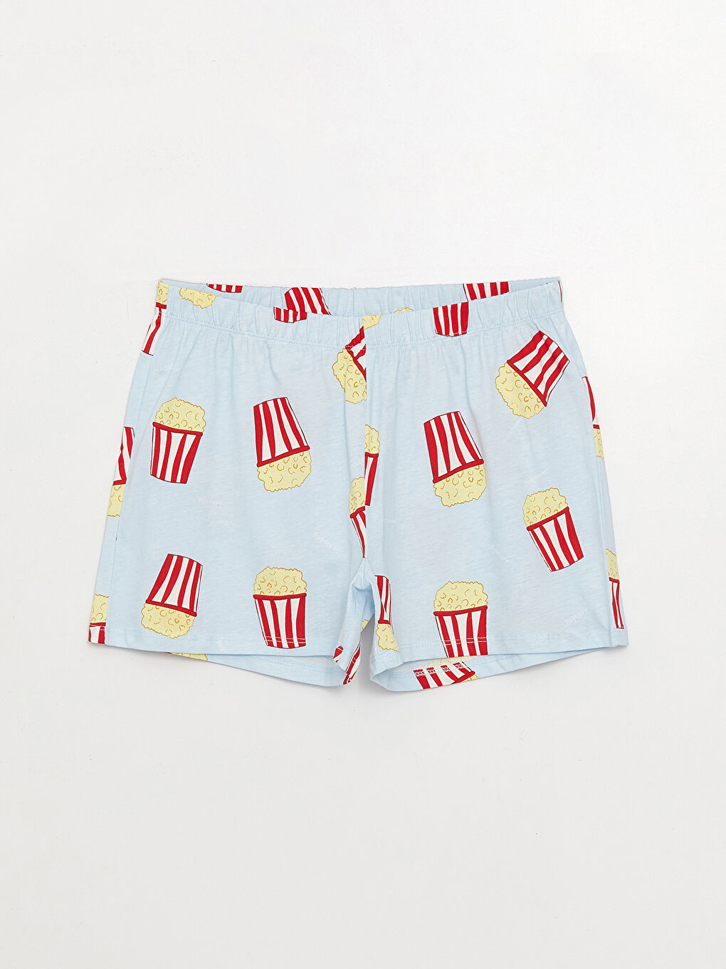 Set de pijamale scurte pentru femei cu guler rotund, mânecă scurtă și model-7