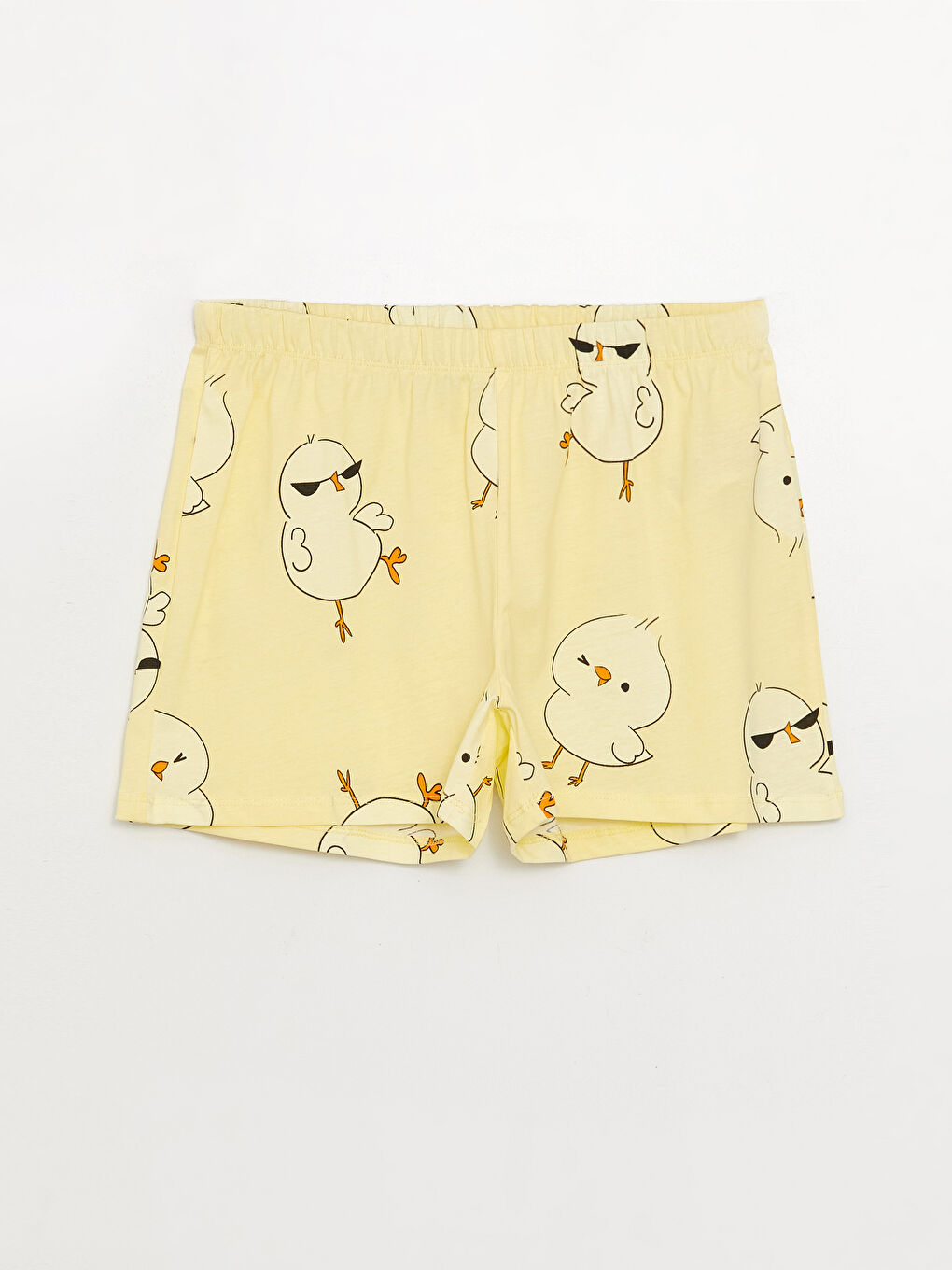 طقم بيجامة شورت كم قصير منقوش بياقة دائرية للسيدات-7