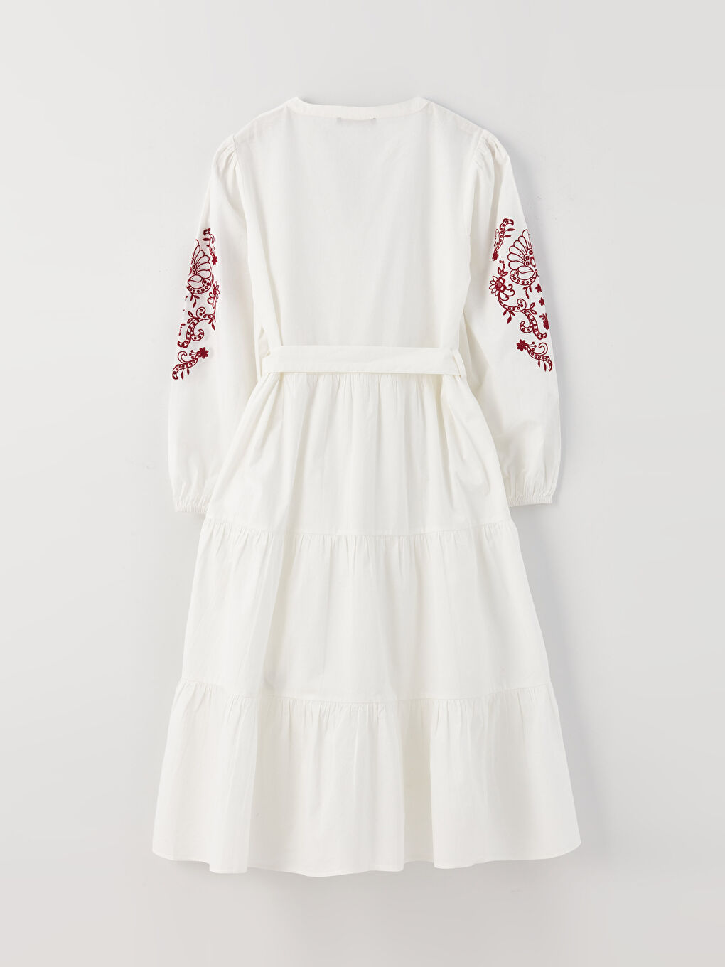 LCWAIKIKI Classic Embroidered Long Sleeve Poplin Women's Dress -S3FQ48Z8-KE8