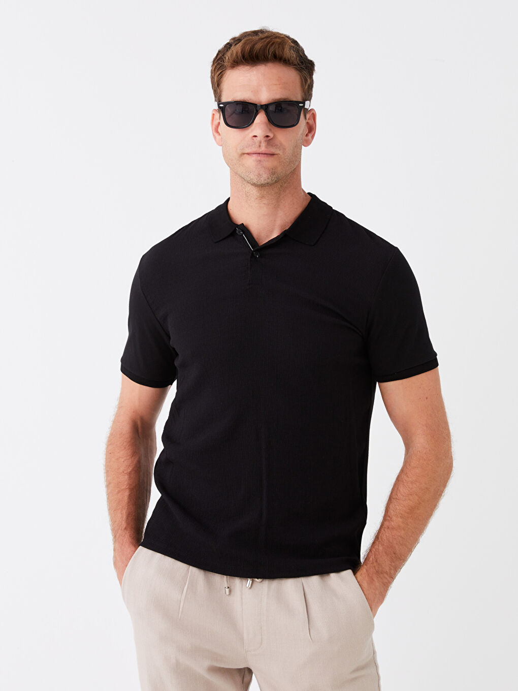 Polo Neck Short Sleeve Men's T-Shirt