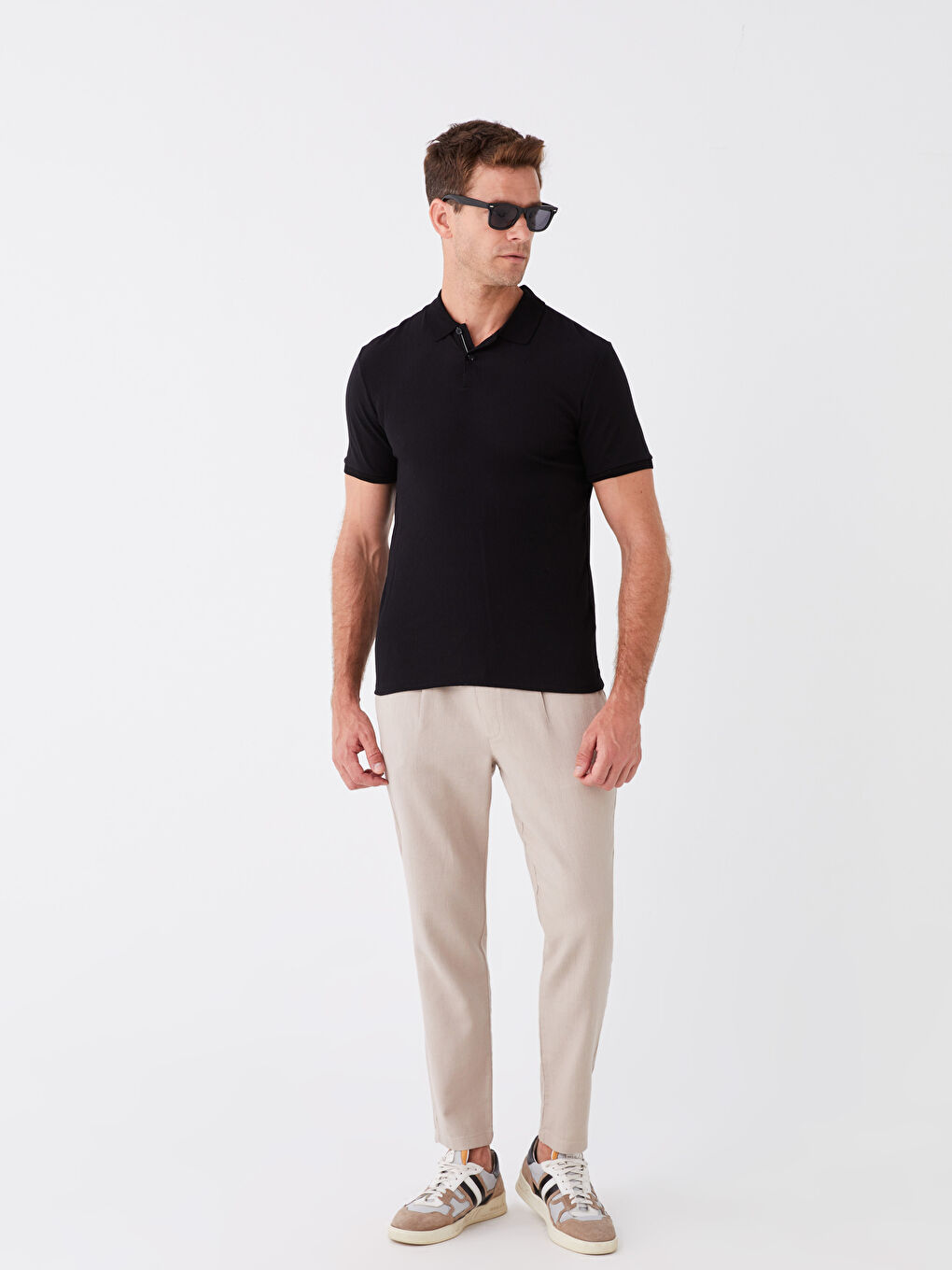 Polo Neck Short Sleeve Men's T-Shirt-2