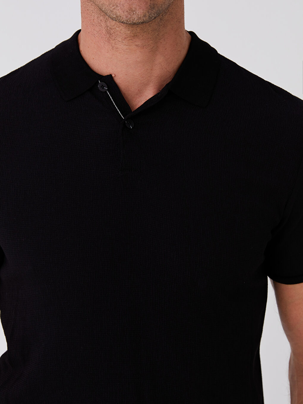 Polo Neck Short Sleeve Men's T-Shirt-3