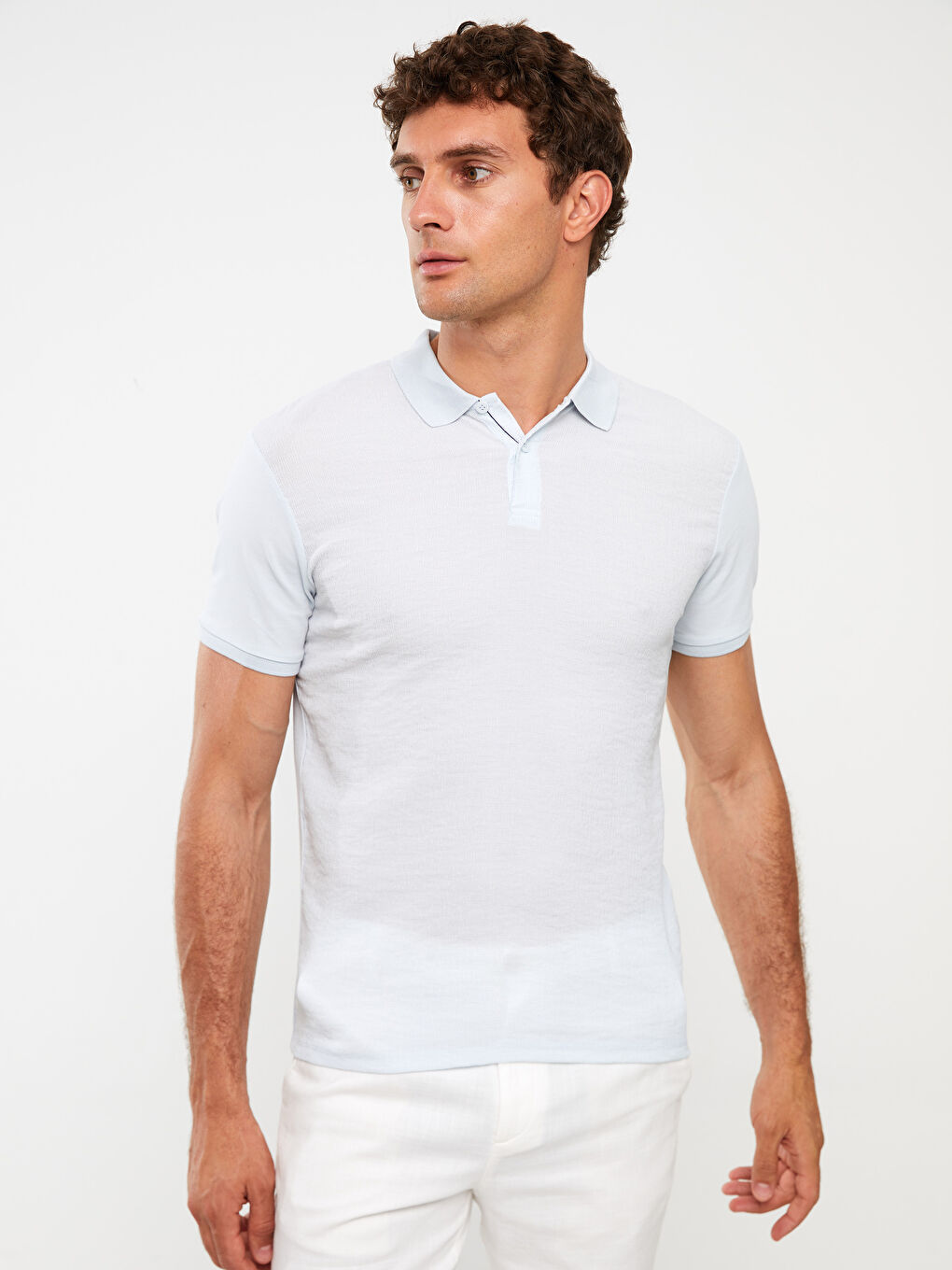 Polo Neck Short Sleeve Men's T-Shirt-1