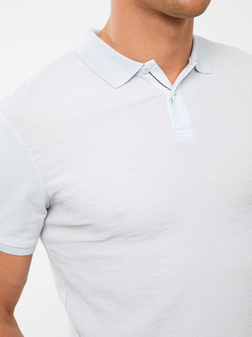 Polo Neck Short Sleeve Men's T-Shirt-3