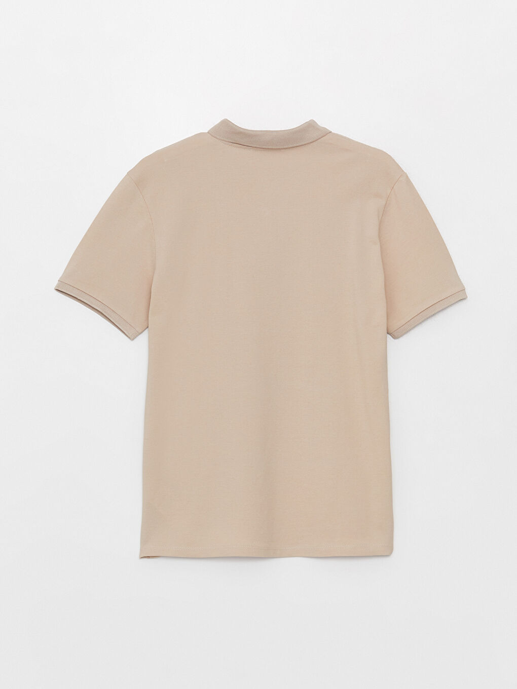 Bej Polo Yaka Kısa Kollu Erkek Tişört-6