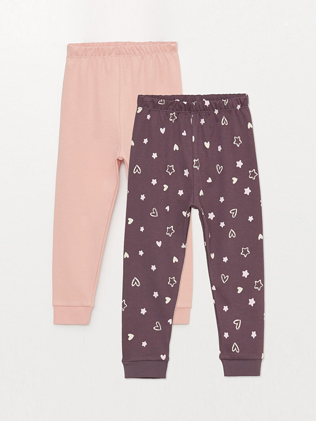 Пижамные брюки для малышек девочек с эластичным поясом, 2 упаковки-2