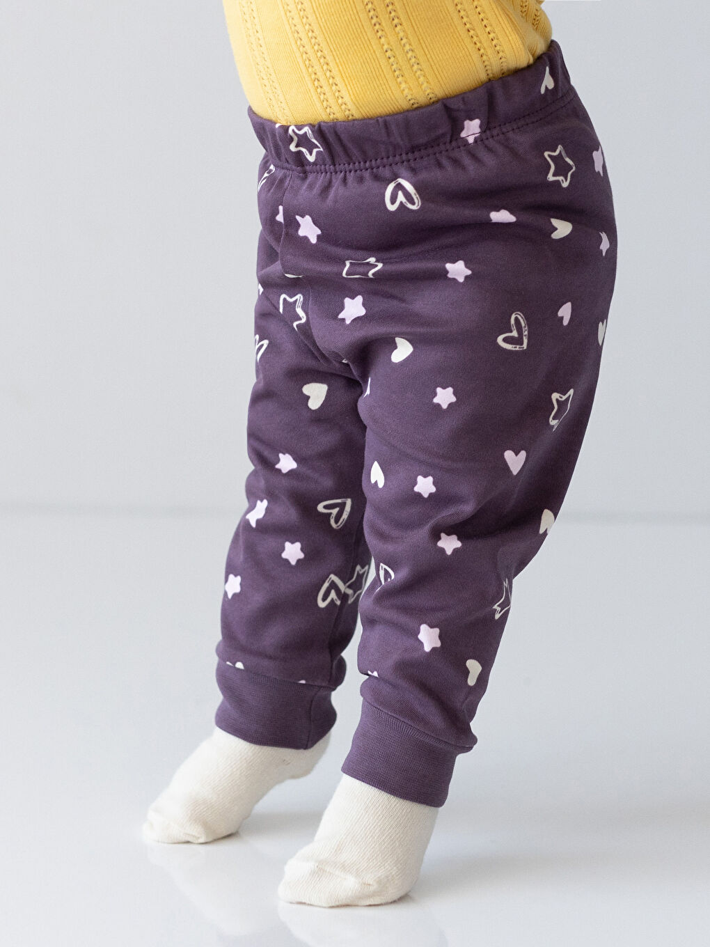 Пижамные брюки для малышек девочек с эластичным поясом, 2 упаковки-4